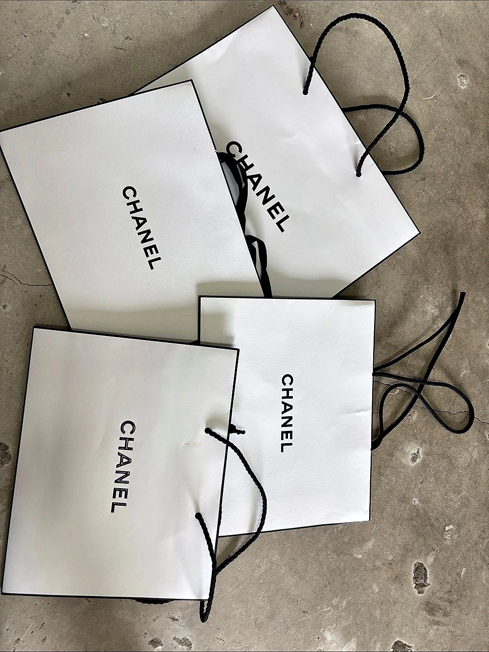 Paper Shopping Bags White (Set of 4)